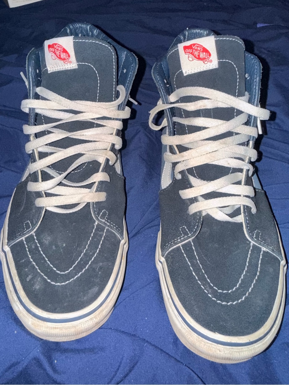 Vans Sk8-Hi Mid Navy and White High-Top Sneakers